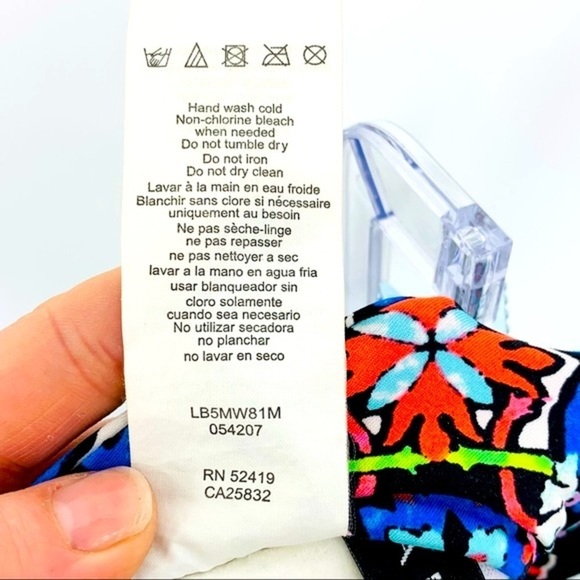 La Blanca Kaleidoscope Geometric Mandala Print Bandeau Bikini Top - Picture 4 of 5